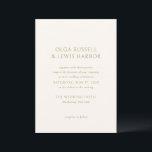 Invitation Olga Ivory et Gold Mariage moderne<br><div class="desc">Invitations de mariage modernes avec un design propre et simple avec des polices audacieuses.</div>