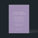 Invitation Olga Purple Mariage moderne<br><div class="desc">Invitations de mariage modernes avec un design propre et simple avec des polices audacieuses.</div>