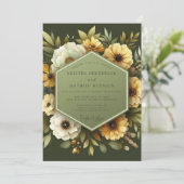 Invitation Olive Anemone Autumn Wedding (Debout devant)