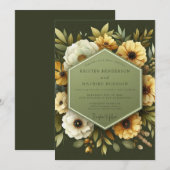 Invitation Olive Anemone Autumn Wedding (Devant / Derrière)
