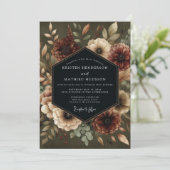 Invitation Olive Bloom Moody Wedding (Debout devant)