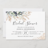 Invitation Olive botanique verdoyant, Fête des mariées d'or (Devant)