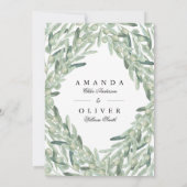 Invitation Olive Branch Botanical Greenery Mariage élégant (Dos)