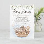 Invitation Olive Branch Noah's Ark Boys Baby shower (Debout devant)