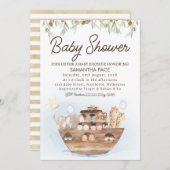 Invitation Olive Branch Noah's Ark Boys Baby shower (Devant / Derrière)
