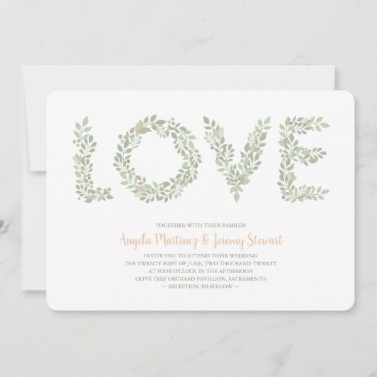 Invitation Olive Branches LOVE Collection (Devant)