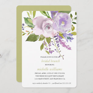 Invitation Olive Chic Lavender Floral Mariage Bridal Brunch