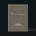 Invitation Olive Classic Border Script Elegant Wedding RSVP<br><div class="desc">This classic wedding invitation features a rich olive green background with refined serif typography and an elegant border. The earthy green tone adds depth and warmth while maintaining a timeless, formal layout. Perfect for fall weddings, garden ceremonies, or evening celebrations with a polished aesthetic. Designed for couples who love traditional...</div>
