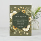 Invitation Olive Earthy Botanical Wedding (Debout devant)