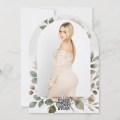 Invitation Olive et Fête des mariées florale rose pâle (Dos)