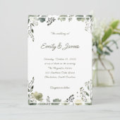 Invitation Olive Floral Wedding (Debout devant)