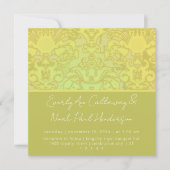 Invitation Olive & Gold Mariage damassé (Devant)