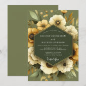 Invitation Olive Golden Meadow Wedding (Devant / Derrière)