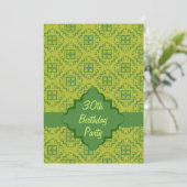 Invitation Olive Green 30e anniversaire Arabesque Design Invi (Debout devant)