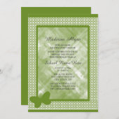 Invitation Olive Green avec Butfly College Trunk Party (Devant / Derrière)