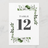 Invitation Olive Green Elegant Pays Floral Numéro de tableau (Dos)