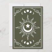Invitation Olive Green Elegant Tarot Card Mariage Invite (Dos)
