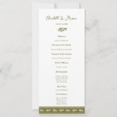 Invitation Olive Green Elegant Wedding Program Card (Dos)