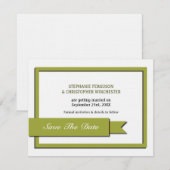 Invitation Olive Green Enregistrer la Date (Devant / Derrière)