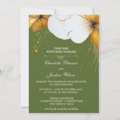 Invitation Olive Green et Gold Floral Mariage (Devant)