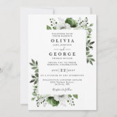 Invitation Olive Green Floral Botanique Moderne Mariage (Devant)