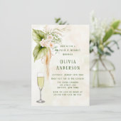 Invitation Olive Green Florales tropicales Brunch et Bubbly I (Debout devant)