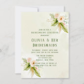 Invitation Olive Green Florals tropicaux Bridesmaids Déjeuner (Devant)