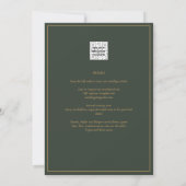 Invitation Olive Green Gold Texte Script élégant moderne (Dos)