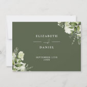 Invitation Olive Green Greenery Détails du Mariage Informatio (Dos)
