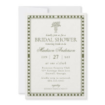 Olive Green Harlequin Checkered Bridal Shower