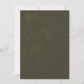Invitation Olive Green + Magnolia Rose Mariage Floral Inviter (Dos)