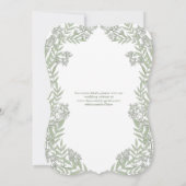 Invitation Olive Green Mariage Botanique Vintage (Dos)
