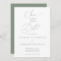 Olive Green Minimalist Enregistrer l'invitation de
