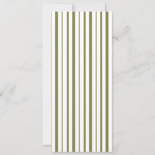 Invitation Olive Green Monogram Long Wedding Menu Card (Dos)