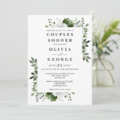 Invitation Olive Green Pays Floral Couples Douche (Debout devant)