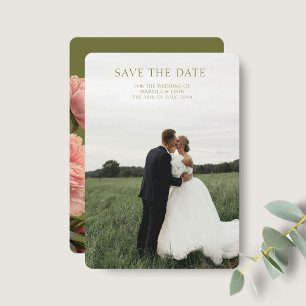 Invitation Olive Green   Rose Vintage tendance Enregistrer la