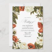 Invitation Olive Green Terracotta & Soft Ivory Floral Wedding (Devant)