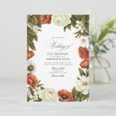 Invitation Olive Green Terracotta & Soft Ivory Floral Wedding (Debout devant)