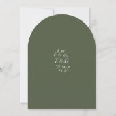Invitation Olive Greenery Floral Monogramme Arc Mariage (Dos)