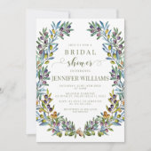 Invitation Olive Italian Tuscan Theme Boho Bridal Shower (Devant)