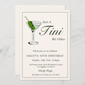Invitation Olive Martini Cocktail Drôle 30ème anniversaire (Devant / Derrière)