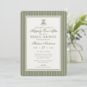Invitation Olive Martini Tini Bit Closer Stripe Bridal Shower (Debout devant)