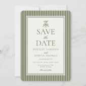 Invitation Olive Martini Tini Bit Closer Stripe Save the Date (Devant)