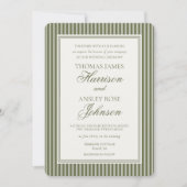 Invitation Olive Martini Tini Bit Closer Striped Wedding (Devant)