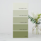 Invitation Olive Paint Swatch Nouvelle adresse (Debout devant)
