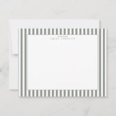 Invitation Olive Striped Note Card (Devant)
