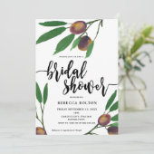 Invitation olive toscane laurel moderne nuptiale douche invit (Debout devant)