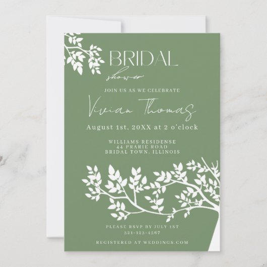 Invitation Olive Tree Mediterranean Bridal Shower (Devant)