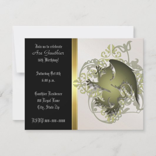 Invitation olive urbain de fête d'anniversaire de (Devant)