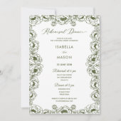 Invitation OLIVE VERT FLORAL classique simple RÉPÉTITION (Devant)